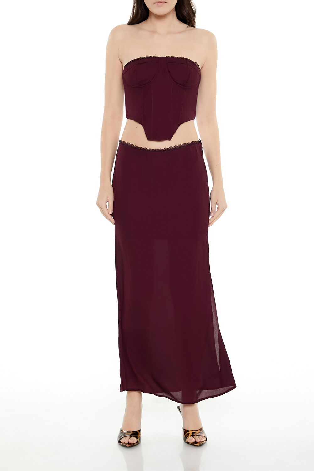 Lace-Trim Bustier Tube Crop Top | Forever 21 Women