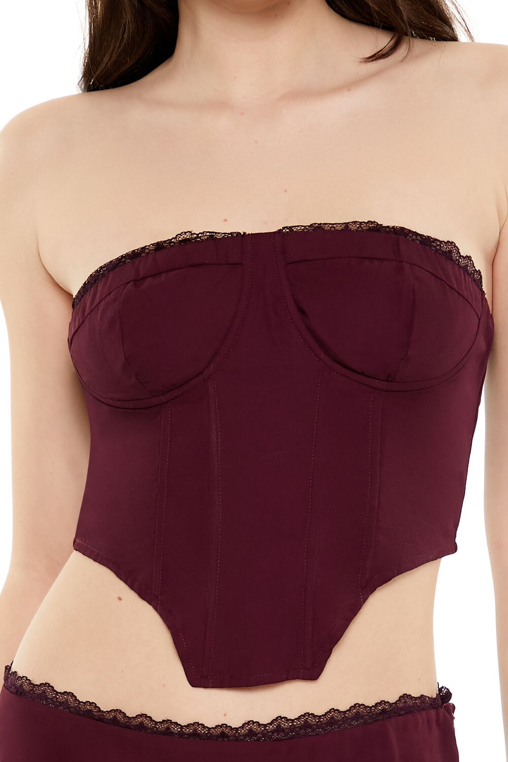 Lace-Trim Bustier Tube Crop Top | Forever 21 Women