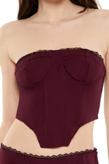 Lace-Trim Bustier Tube Crop Top | Forever 21 Women
