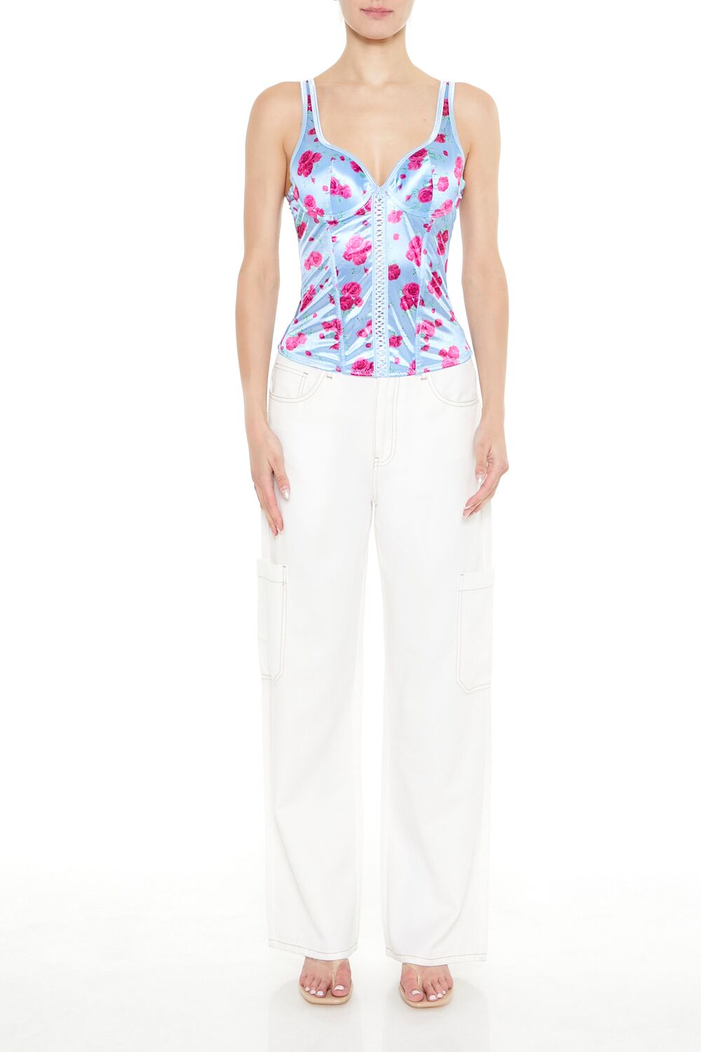 Rose Print Bustier Tank Top | Forever 21 Women