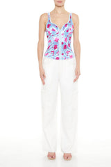 Rose Print Bustier Tank Top | Forever 21 Women