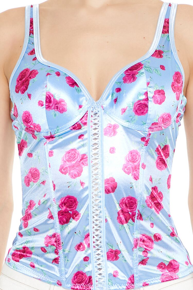 Rose Print Bustier Tank Top | Forever 21 Women