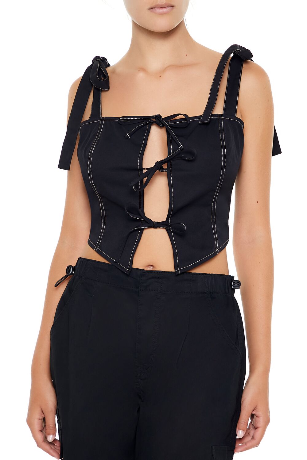 Cropped Cutout Bow Bustier Top | Forever 21 Women