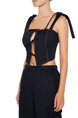 Cropped Cutout Bow Bustier Top | Forever 21 Women