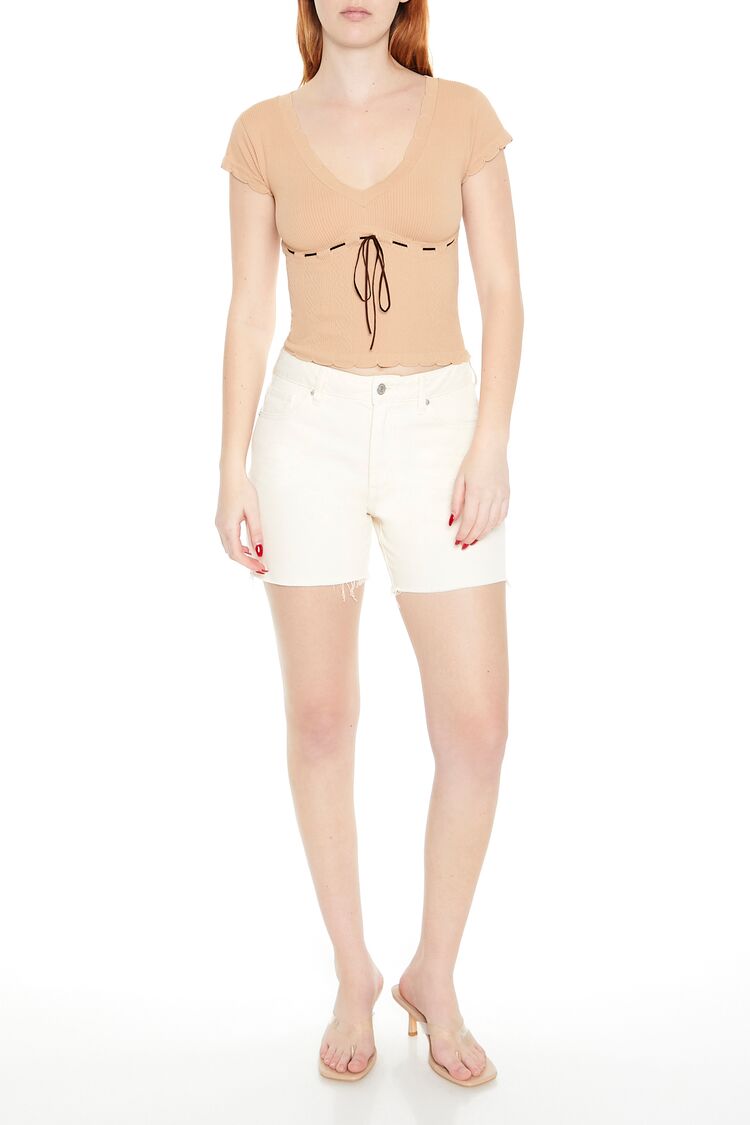 Seamless Ribbon-Trim Cropped Tee | Forever 21 Women
