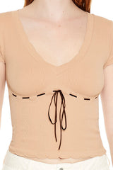 Seamless Ribbon-Trim Cropped Tee | Forever 21 Women