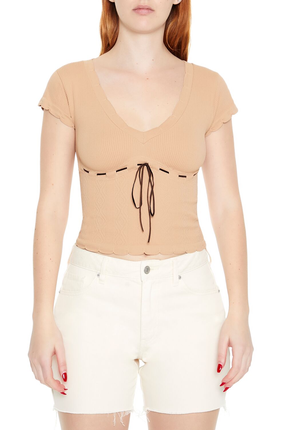 Seamless Ribbon-Trim Cropped Tee | Forever 21 Women