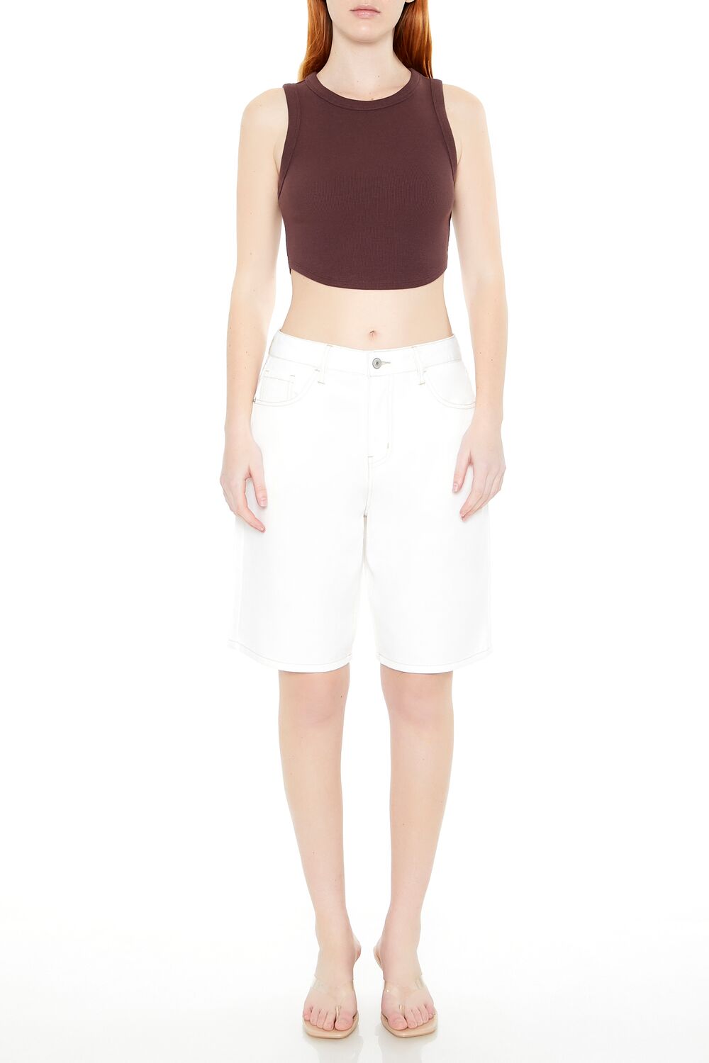 Cropped Dolphin-Hem Tank Top | Forever 21 Women