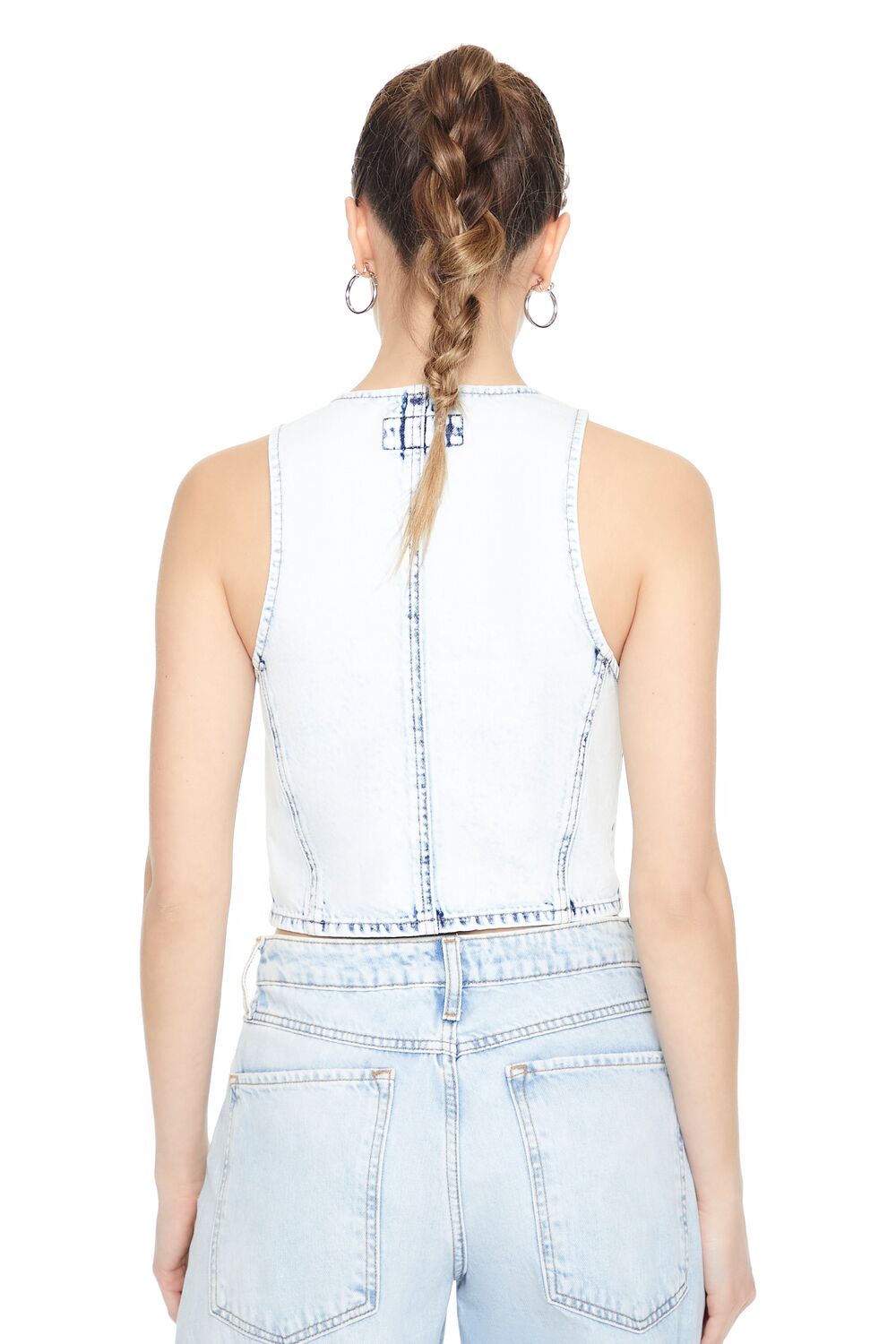 Cropped Bleach Wash Vest | Forever 21 Women