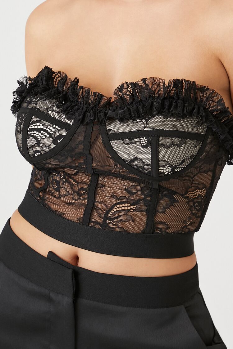 Lace Ruffle-Trim Bustier | Forever 21 Women