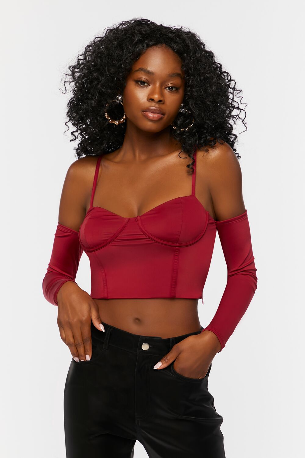 Bustier Open-Shoulder Crop Top | Forever 21 Women