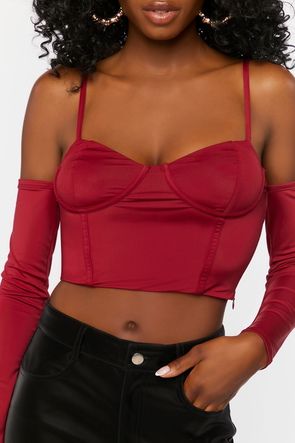 Bustier Open-Shoulder Crop Top | Forever 21 Women