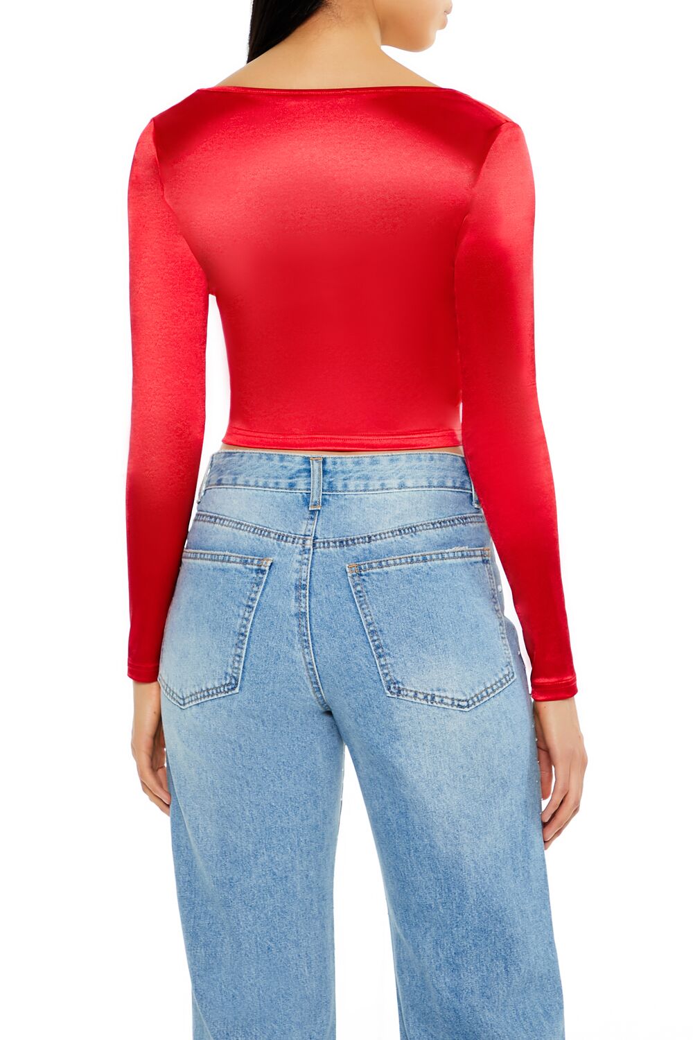 Satin Square-Cut Crop Top | Forever 21 Women