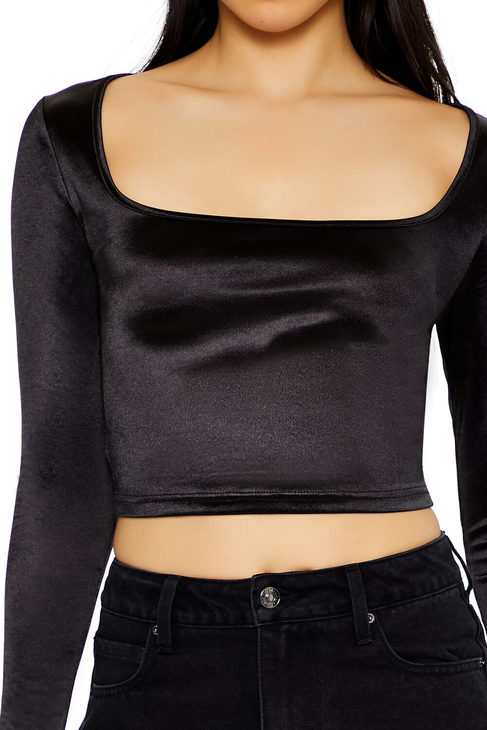 Satin Square-Cut Crop Top | Forever 21 Women