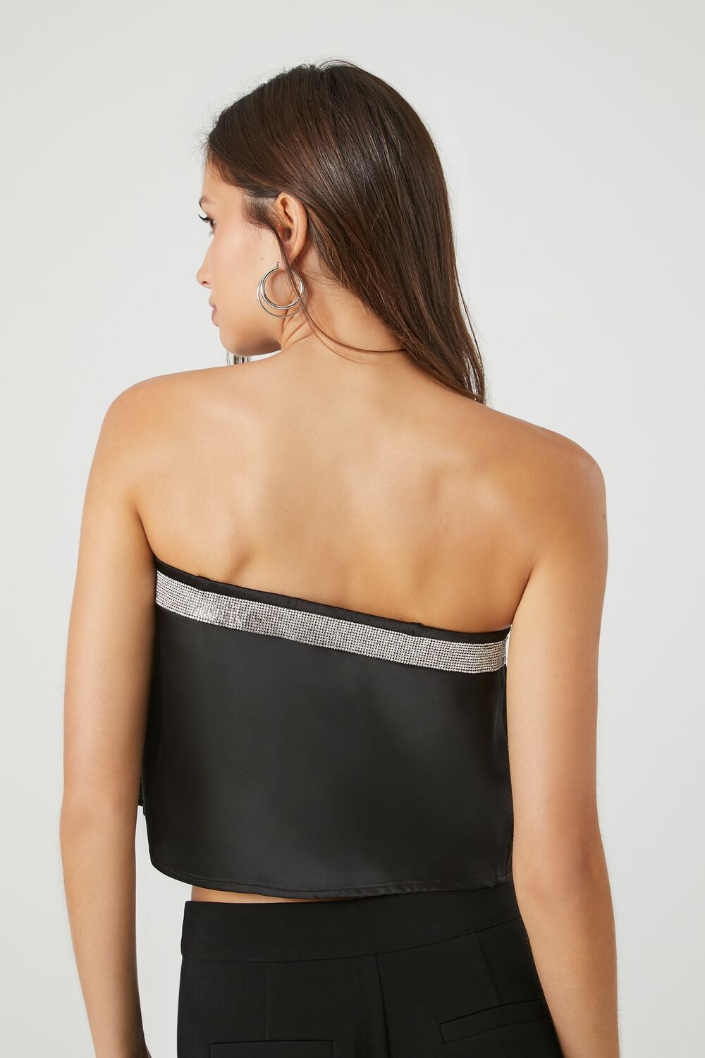 Rhinestone Strapless Crop Top | Forever 21 Women