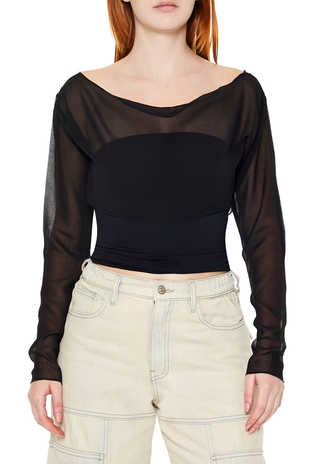 Sheer Chiffon Crop Top | Forever 21 Women