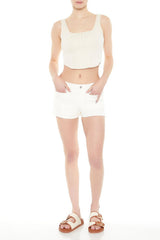 Rosette Pointelle Knit Crop Top | Forever 21 Women