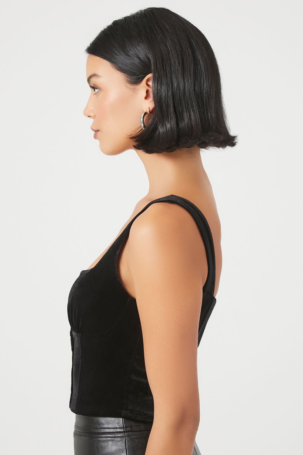 Velvet Hook-and-Eye Crop Top | Forever 21 Women