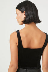 Velvet Hook-and-Eye Crop Top | Forever 21 Women