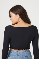 Seamless Lettuce-Edge Crop Top | Forever 21 Women