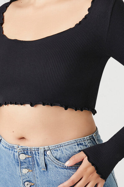 Seamless Lettuce-Edge Crop Top | Forever 21 Women