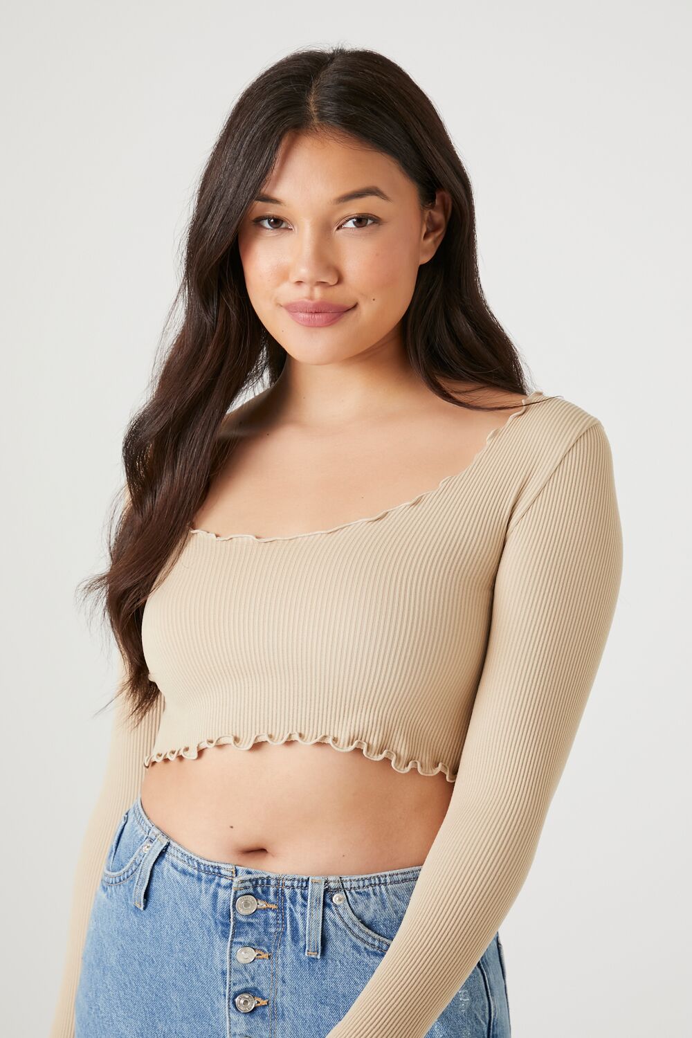 Seamless Lettuce-Edge Crop Top | Forever 21 Women