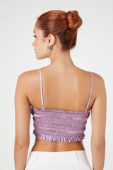 Smocked Satin Cropped Cami | Forever 21 Women