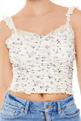 Floral Ruched Cropped Cami | Forever 21 Women