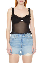 Mesh Ruffle Bustier Cami | Forever 21 Women