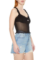 Mesh Ruffle Bustier Cami | Forever 21 Women