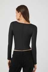 Fitted Long-Sleeve Crop Top | Forever 21 Women