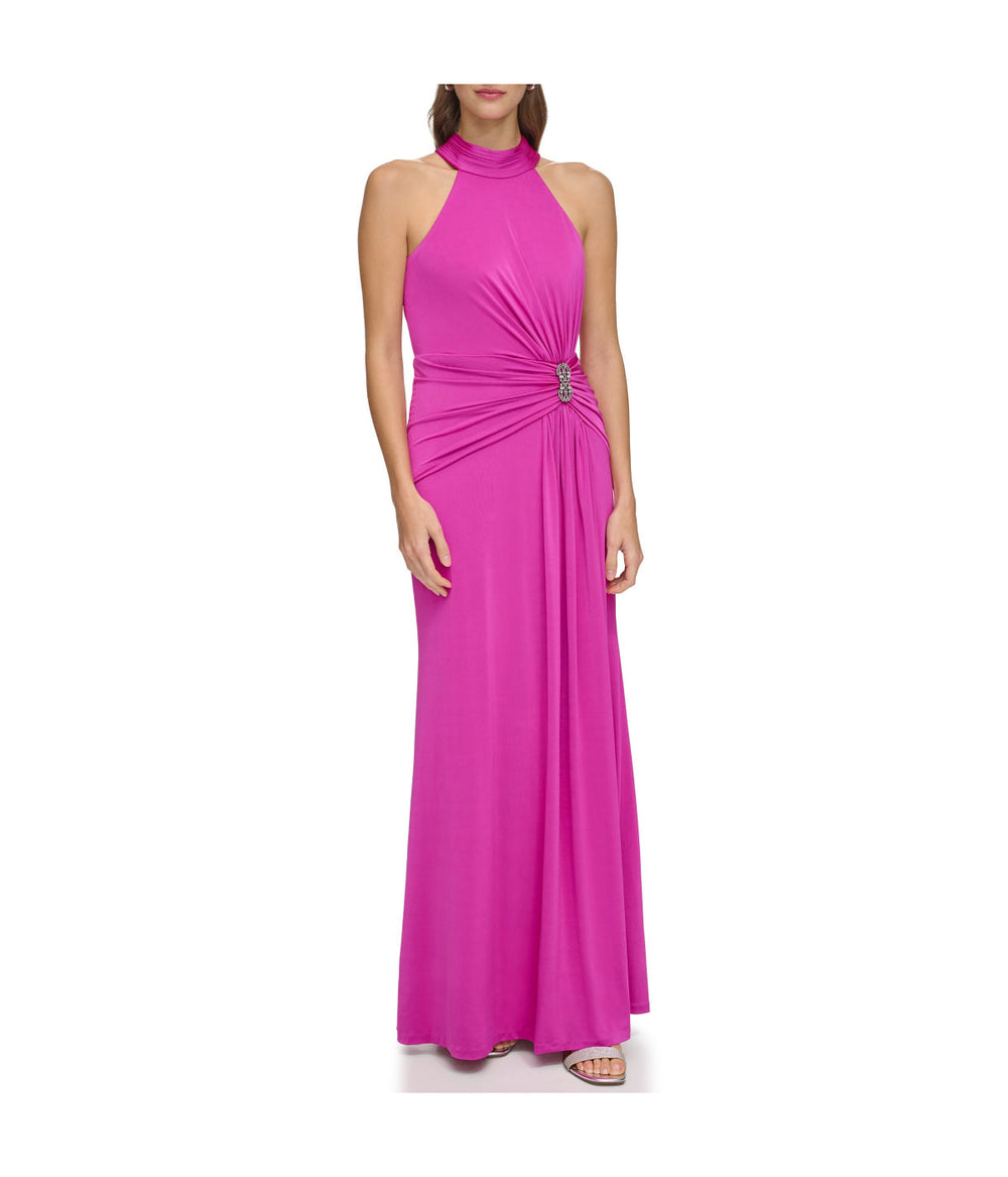 Sleeves High Neck Gown With Drape Front Berry | Forever 21 Women