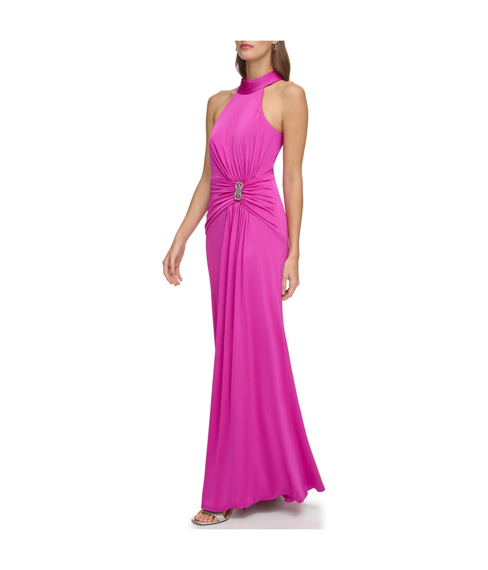 Sleeves High Neck Gown With Drape Front Berry | Forever 21 Women