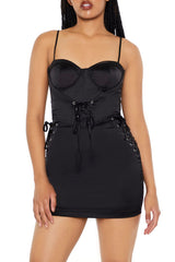 Satin Lace-Up Bustier Mini Dress | Forever 21 Women