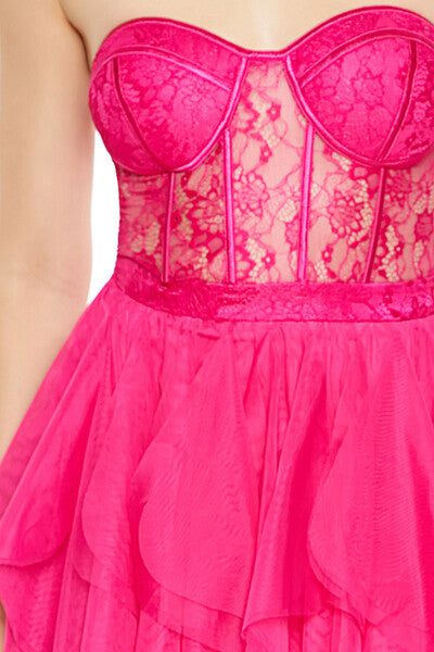 Lace & Tulle Bustier Mini Dress | Forever 21 Women