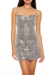 Sequin Plaid Mini Tube Dress | Forever 21 Women
