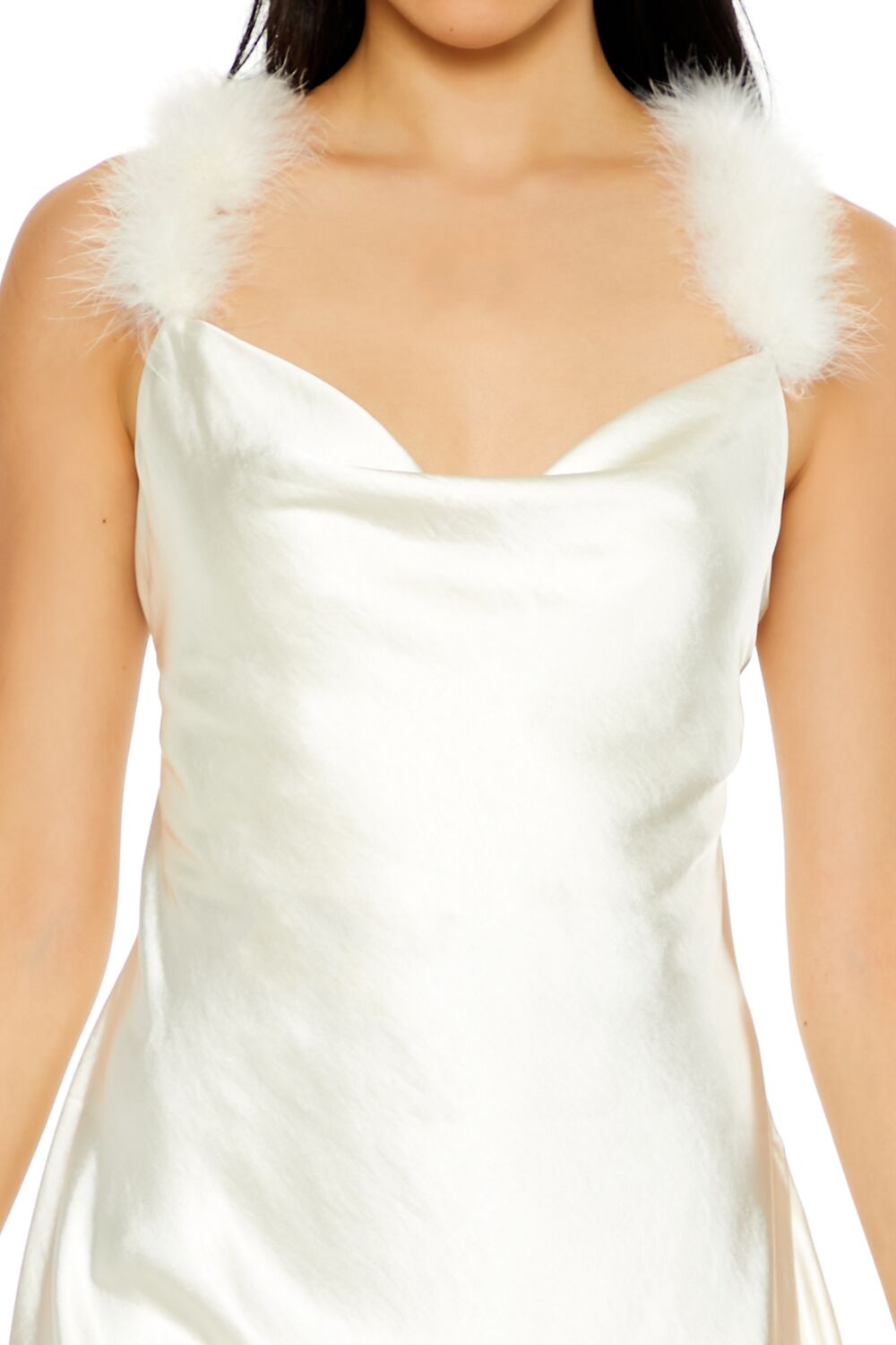 Faux Fur-Trim Mini Slip Dress | Forever 21 Women