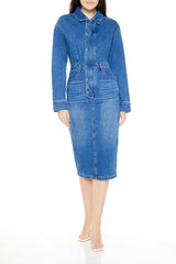 Denim Button-Front Midi Dress | Forever 21 Women