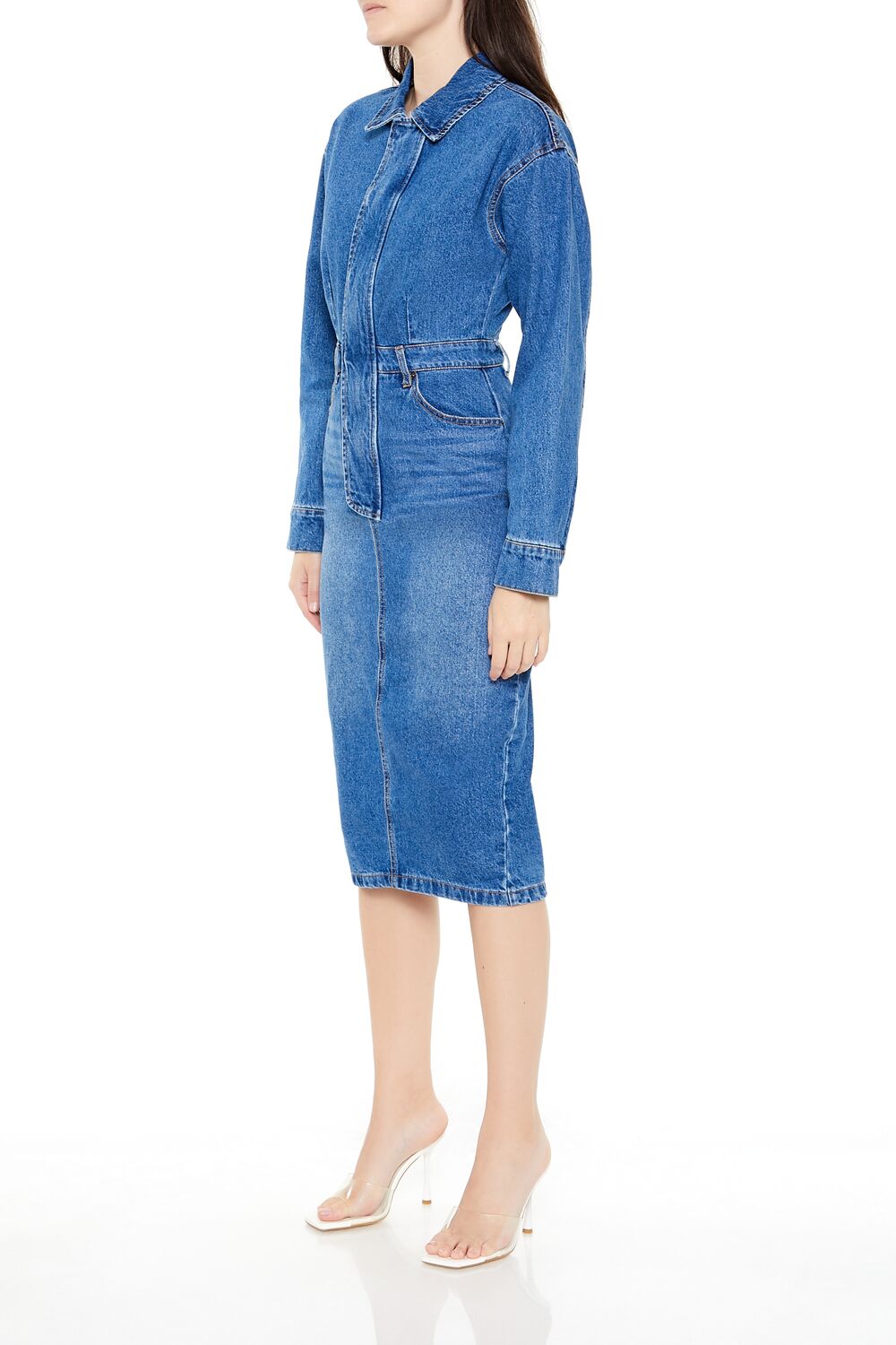 Denim Button-Front Midi Dress | Forever 21 Women