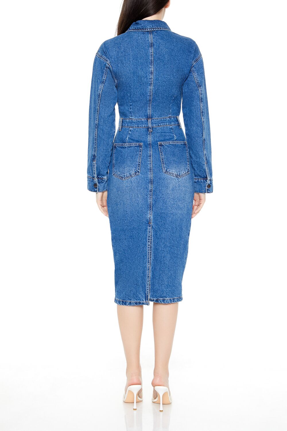 Denim Button-Front Midi Dress | Forever 21 Women