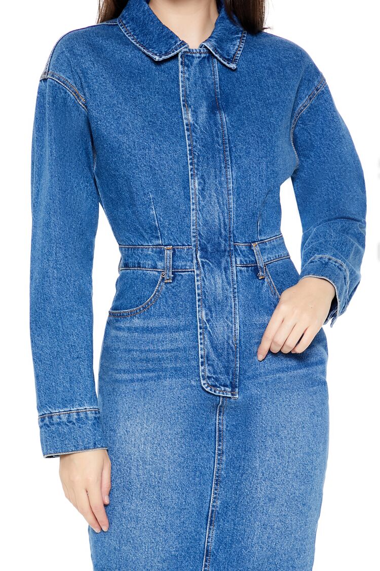 Denim Button-Front Midi Dress | Forever 21 Women
