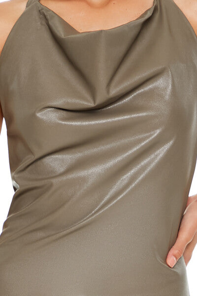 Faux Leather Halter Mini Dress | Forever 21 Women