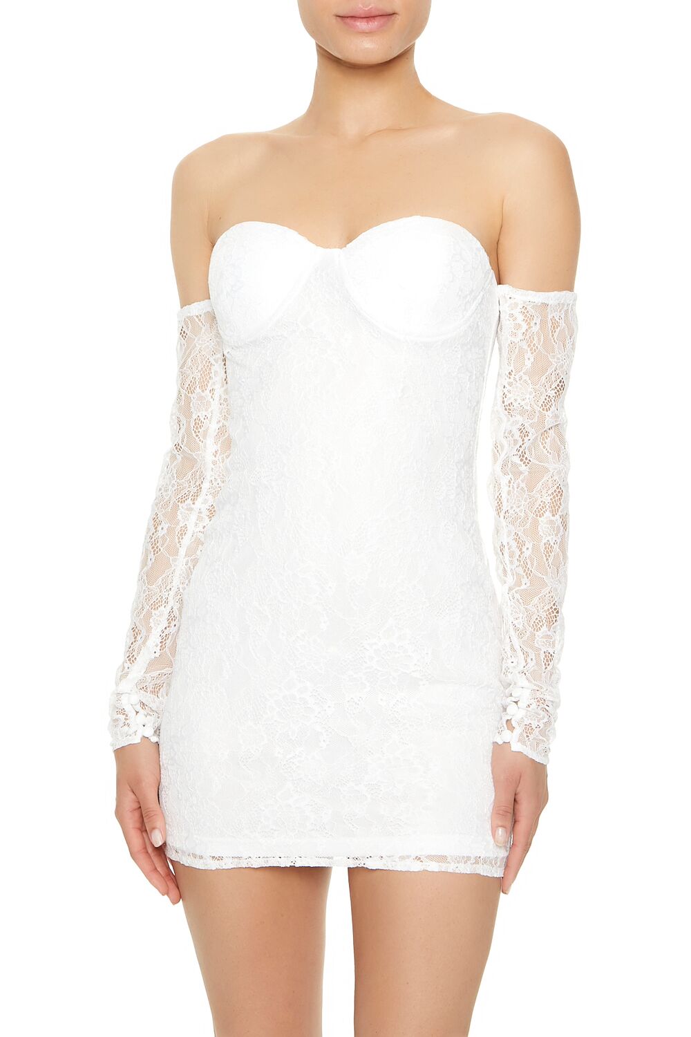 Lace Off-the-Shoulder Mini Dress | Forever 21 Women