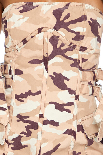 Camo Bustier Tube Mini Dress | Forever 21 Women