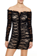 Lace Off-the-Shoulder Mini Dress | Forever 21 Women