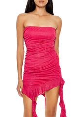 Ruffle Glitter Knit Tube Mini Dress | Forever 21 Women