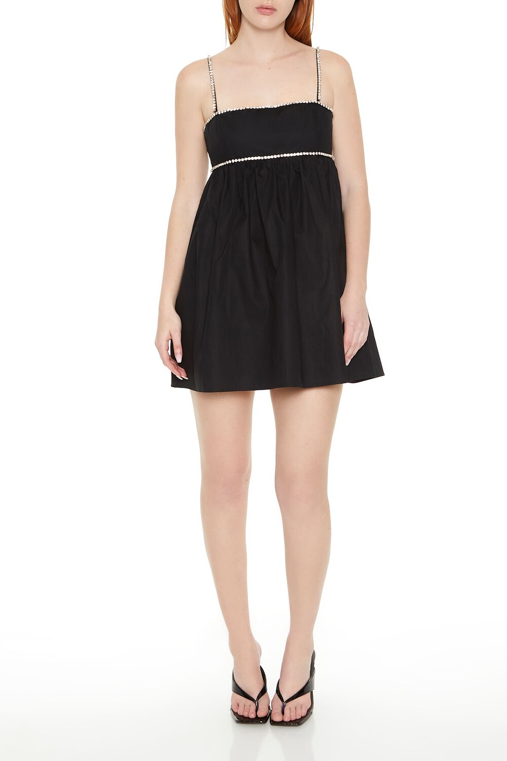 Rhinestone Babydoll Mini Dress | Forever 21 Women