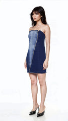 Zip-Up Denim Tube Mini Dress | Forever 21 Women