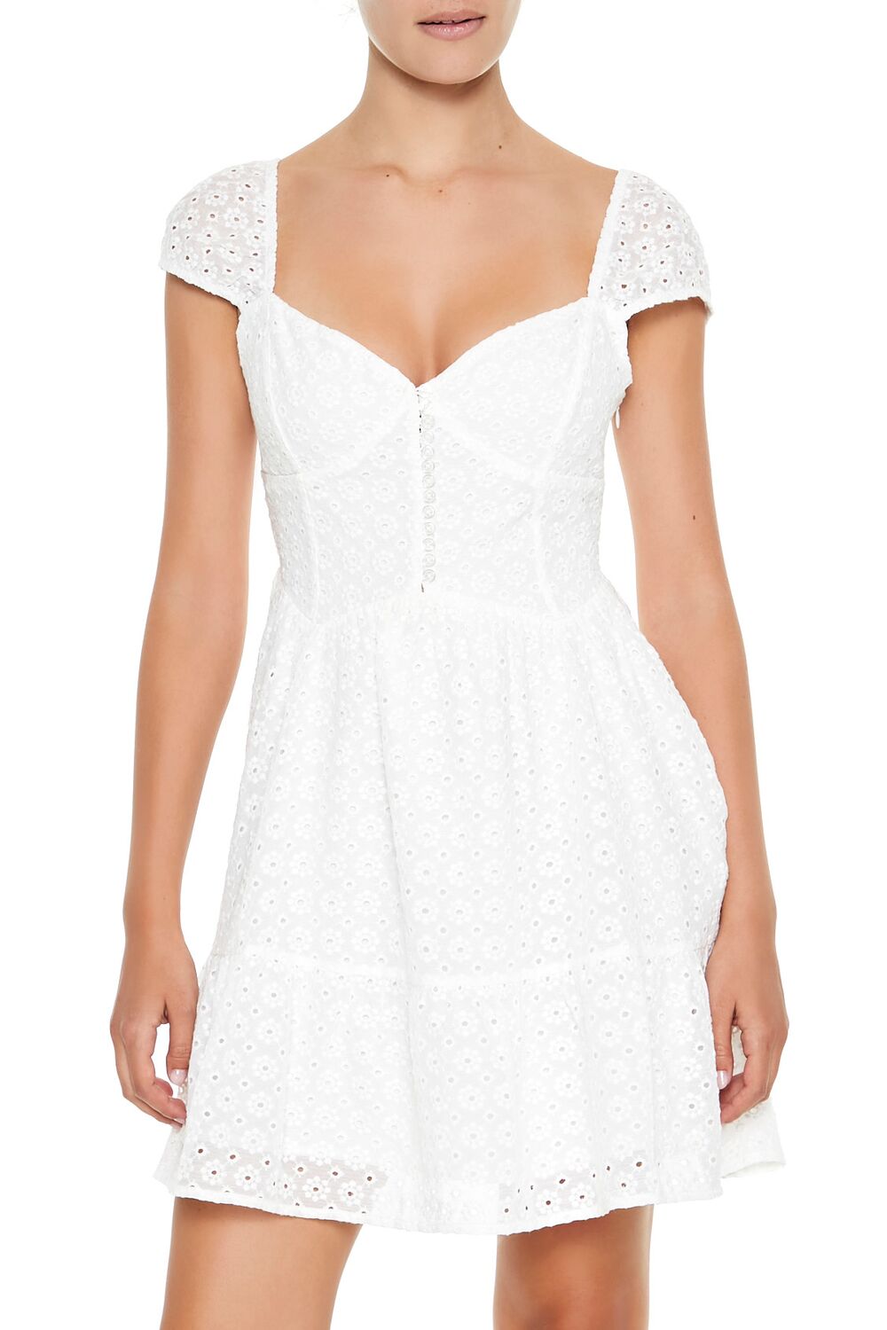 Eyelet Bustier Flounce Mini Dress | Forever 21 Women