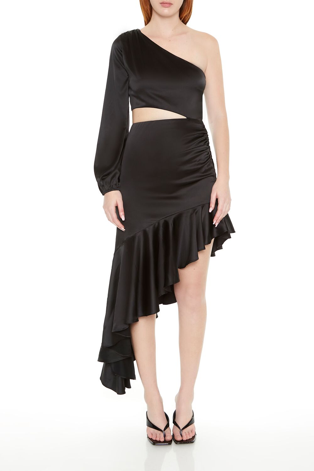 Asymmetrical One-Shoulder Midi Dress | Forever 21 Women